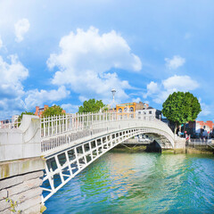 The most famous bridge in Dublin called "Half penny bridge" (Europe - Ireland)