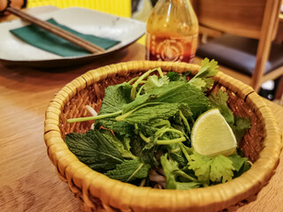 lemon and  herbs for Pho soup