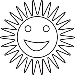 sun emotion cartoon icon sign design