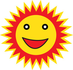 sun emotion cartoon icon sign design