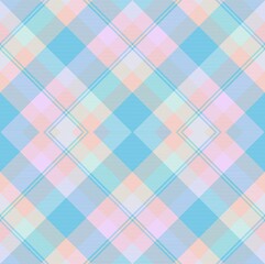 Rainbow Pastel Argyle Plaid Tartan textured Seamless Pattern Design