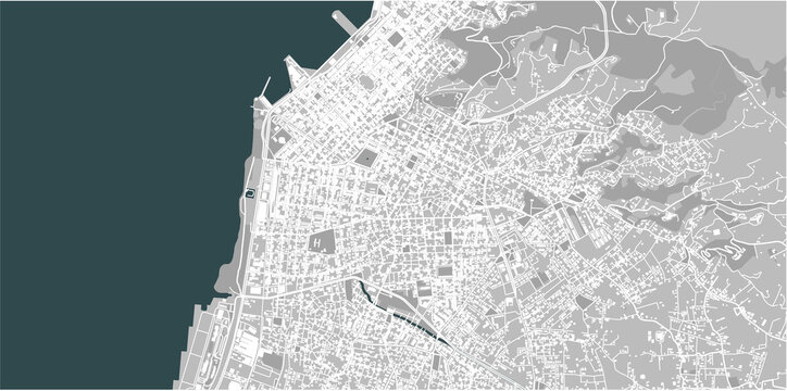map of the city of Patras, Greece