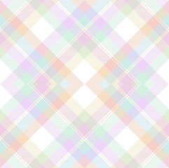 Rainbow Pastel Argyle Plaid Tartan textured Seamless Pattern Design