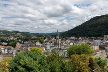Fototapeta na wymiar View of the city of Lourdes from the castle