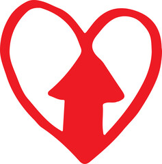 Heart hand draw icon sign design