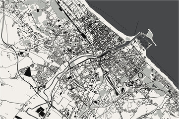 map of the city of Pescara , Abruzzo, Italy