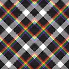 Rainbow Chevron Plaid Tartan textured Seamless Pattern Design