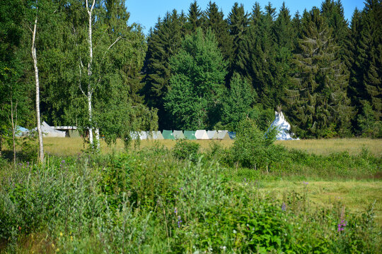 Zeltplatz Zeltlager in Tschechien im Wald Pfadfinder
