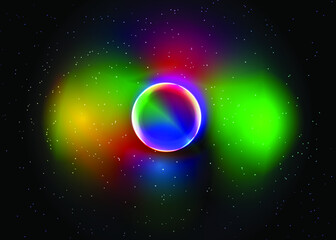 planet in space color glowing on star