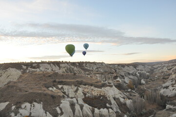Cappadocia hot air balloon tour aerial view Mount Erciyes sunrise and valleys 2016