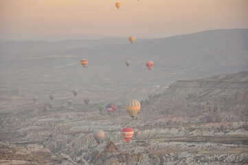 Cappadocia hot air balloon tour aerial view Mount Erciyes sunrise and valleys 2016