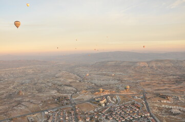 Cappadocia hot air balloon tour aerial view Mount Erciyes sunrise and valleys 2016