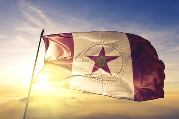 Birmingham of Alabama of United States flag waving on the top