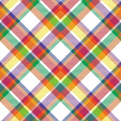 Rainbow Chevron Plaid Tartan textured Seamless Pattern Design