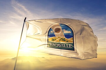 Vacaville of California of United States flag waving on the top
