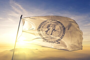 Berkeley of California of United States flag waving on the top