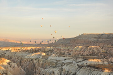Cappadocia hot air balloon tour aerial view Mount Erciyes sunrise and valleys 2016