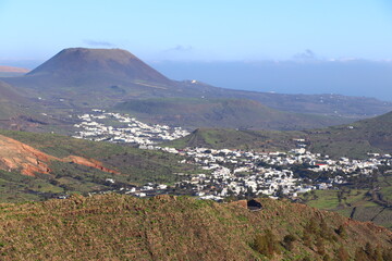 Vue Panoramique Haría Lanzarote Canaries Espagne 