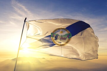 Temecula of California of United States flag waving on the top