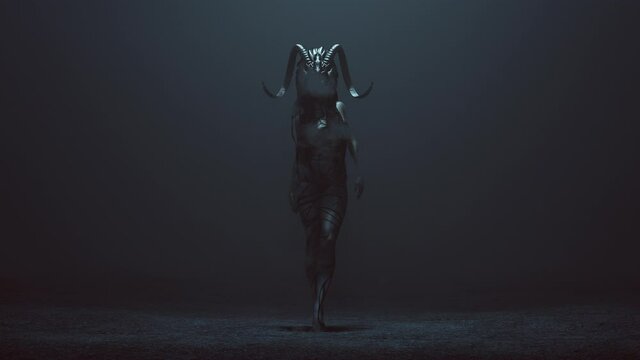 Witch Doctor Woman Voodoo Ghost Demon Halloween Head Dress 3d illustration render animation