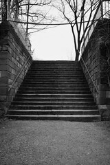 Treppe Stufen in schwarz weiß Schweinfurt Stadtmauer 