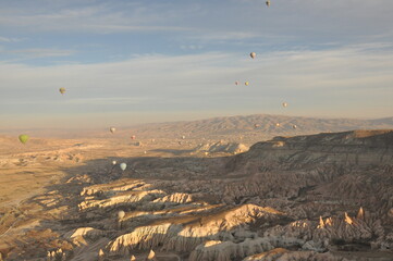 Cappadocia hot air balloon tour aerial view Mount Erciyes sunrise and valleys 2016