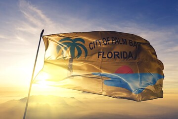 Palm Bay of Florida of United States flag waving on the top