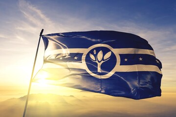 Naperville of Illinois of United States flag waving on the top