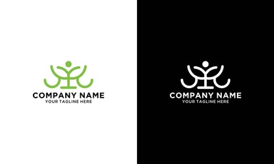 Simple modern plant with leaf, roots, soil and human gold line art logo design