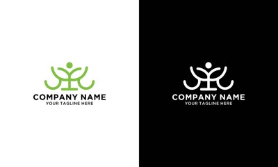 Simple modern plant with leaf, roots, soil and human gold line art logo design