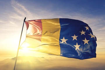 Durham of North Carolina of United States flag waving on the top