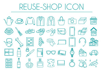 Fototapeta premium Various reuse item simple icon