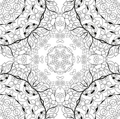 Fototapeta premium Hand drawn zentangle seamless pattern for coloring page.