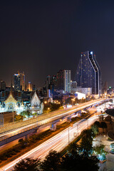 Fototapeta na wymiar A bridge in center of business area in Bangkok, Thailand