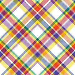 Rainbow Chevron Plaid Tartan textured Seamless Pattern Design