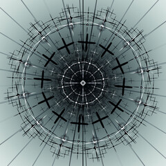 Obraz premium Abstract vector background. Psychedelic dark circles and lines.