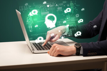 hand browsing on the internet for medical issues