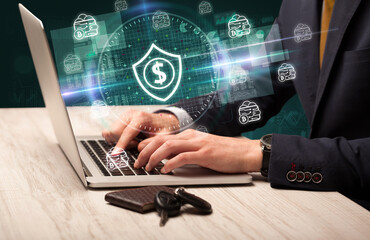 business hand working in stock market