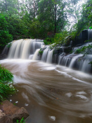 Fototapeta na wymiar Balaka Falls with circular water flow on the river, Sydney, Australia.