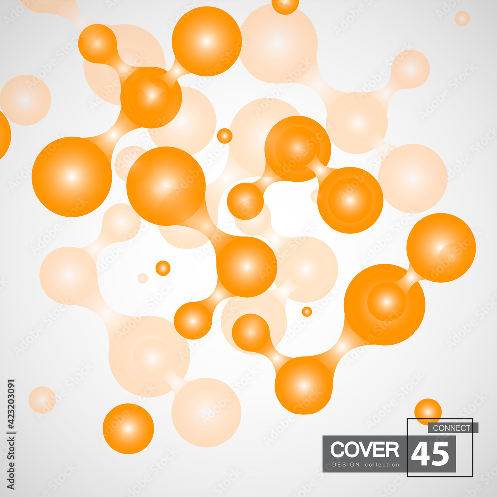 Aufkleber Connect network line. Vector node background. Abstract technology data concept.