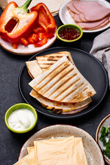 Traditional Mexican quesadilla from tortilla