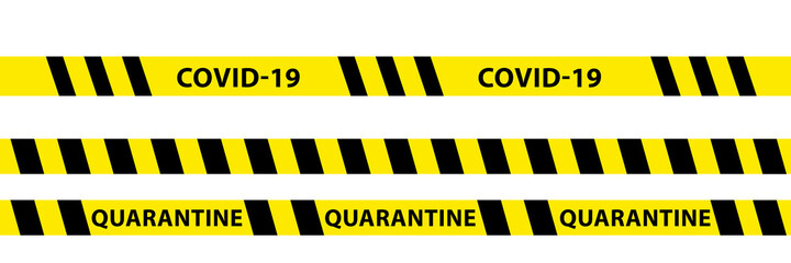 Strips of quarantine. Warning coronavirus quarantine yellow and black stripes