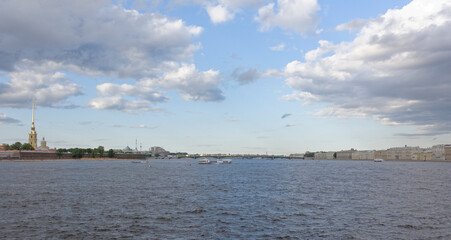  View of the Neva on July 5; 2015 in St. Petersburg