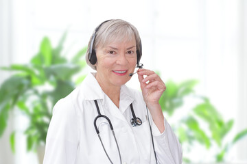 friendly doctor headset webcam view