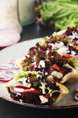 Pocket pitas with chicken salad	