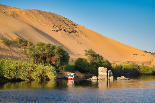 Morning view of Nile river, Aswan, Egypt