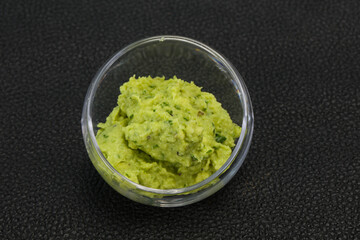 Avocado guacamole sauce with chili pepper