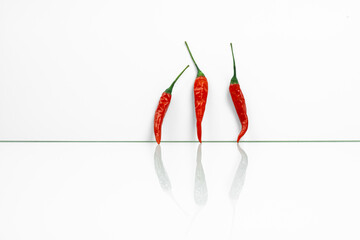 Red Chillies in a row
