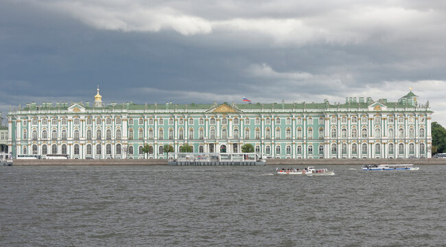  View of the Winter Palace on July 5; 2015 in St. Petersburg
