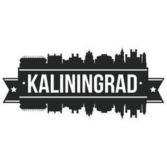 Kaliningrad Russia Skyline Banner Vector Design Silhouette Art. Stencil Horizon City.